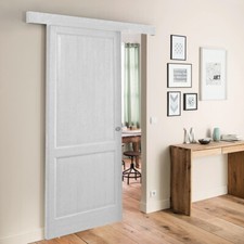 Porta scorrevole esterno muro LACCATA BIANCA MASSICCIA con binario e mantovana