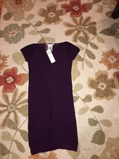 BCBGeneration Dress Purple & Black Knit Body Con Dress Knit Back M NWT $80