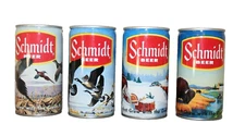 Lot of 4 Schmidt Rodeo Birds Wildlife Moose Buffalo Farm Themed Beer Cans Empty