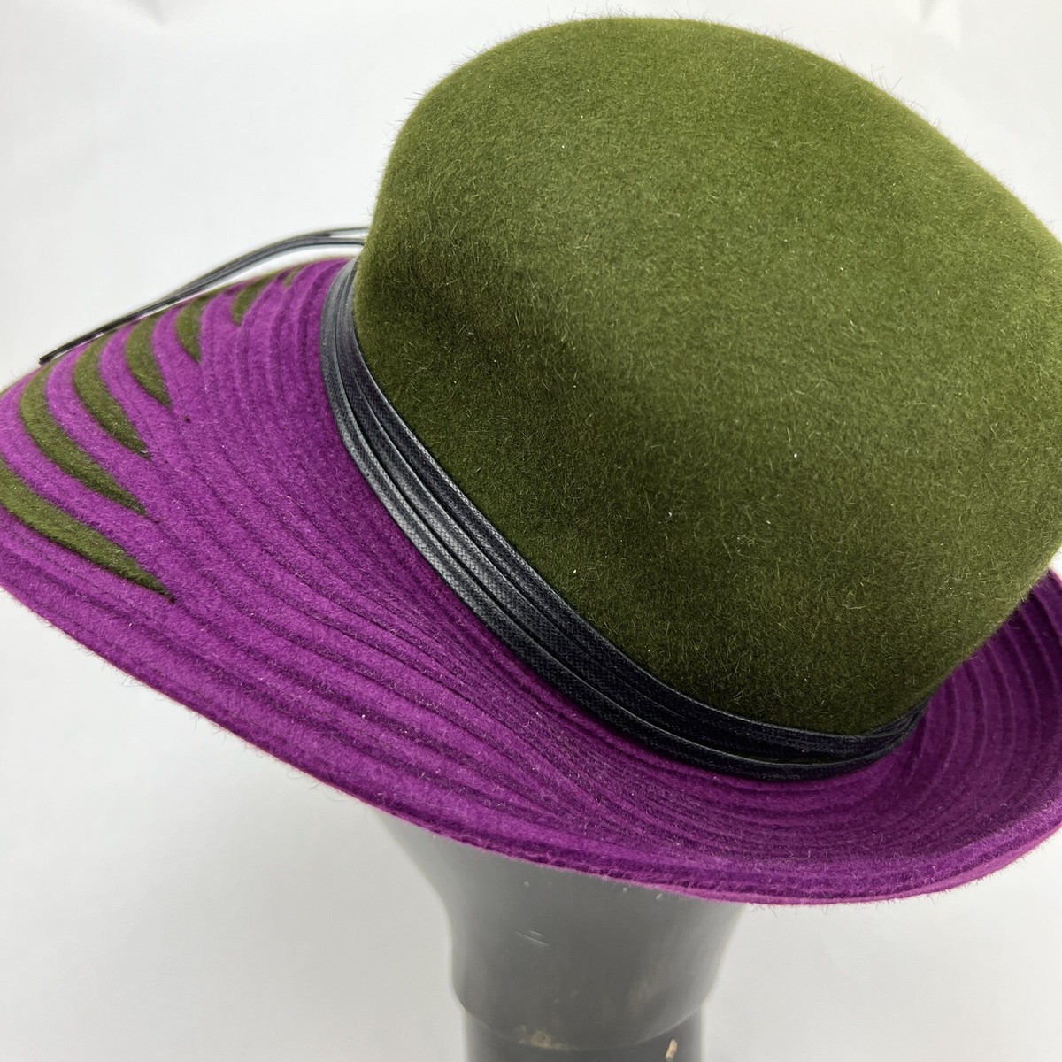 VINTAGE MARZI FIRENZE RABBIT HAIR HAT BEI AND PLUM HANDMADE NEIMAN MARCUS. Marzi Firenze Hat - Etsy main image 2