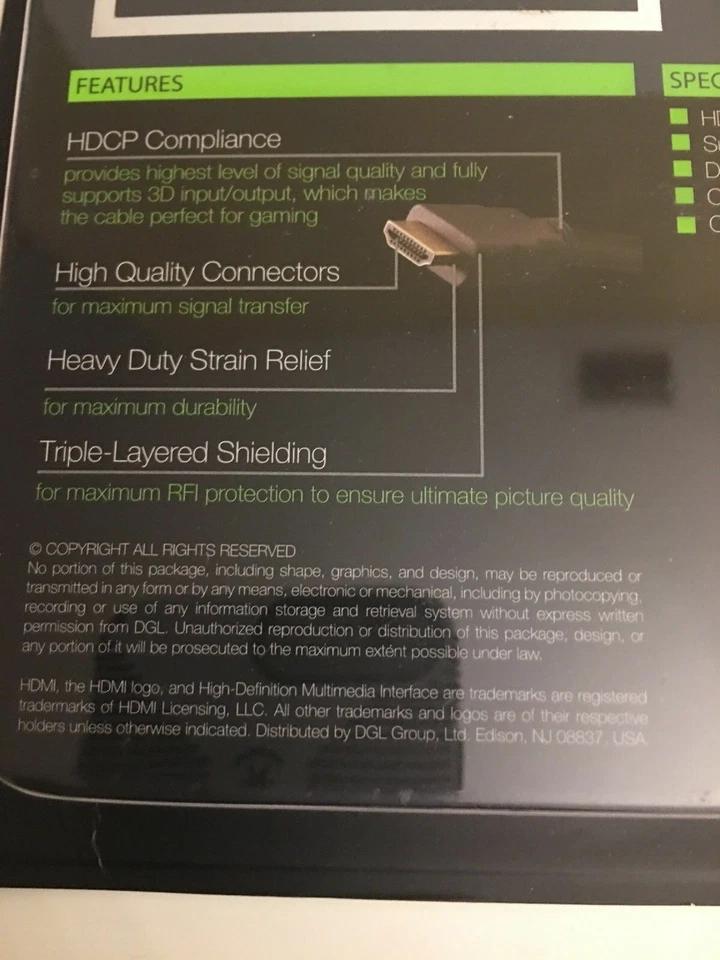 Hype 12ft HDMI High Speed with Ethernet,High Quality Connectors,Heavy Duty NEW - Image 3 of 4