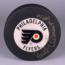 Bill Clement Philadelphia Flyers Autographed Signed Hockey Puck AMCo COA 26901