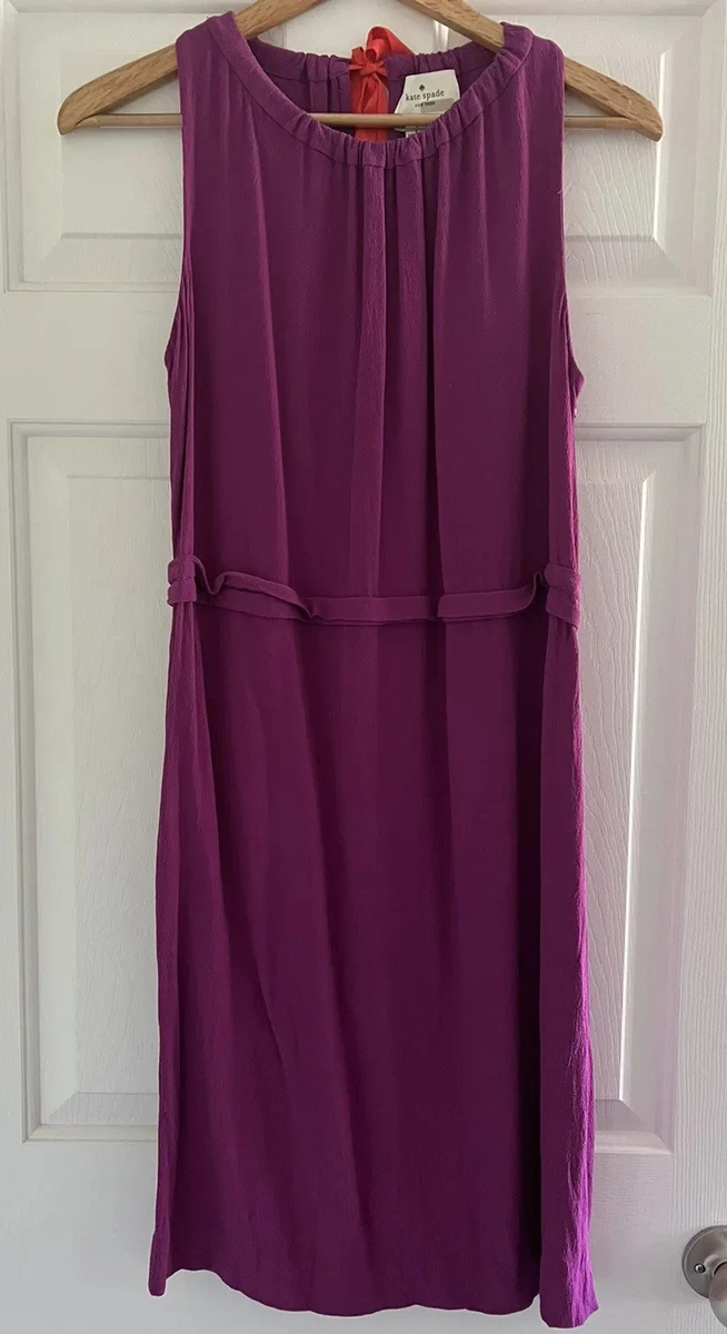 Kate Spade Katia purple back tie bow dress size medium