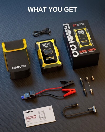 GOOLOO A3 Jump Starter with Air Compressor 3000A Portable Car Battery Booster US - Picture 17 of 17