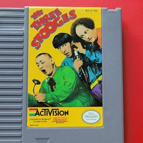 Nintendo NES The Three Stooges Game Box Manual Cleaned Tested Mo Curly Larry