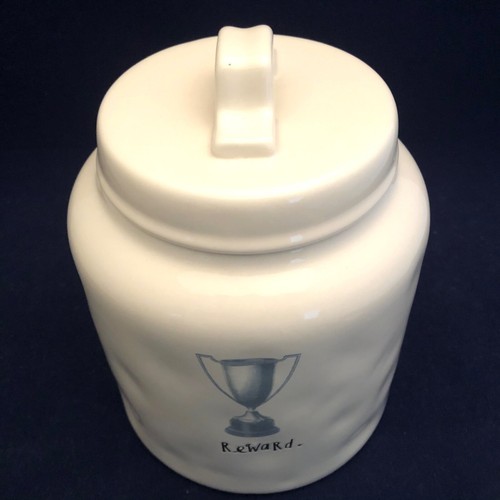 Rae Dunn 2017 Icon REWARD Canister with Original Dimples Made in China 7.75"t - Picture 8 of 8