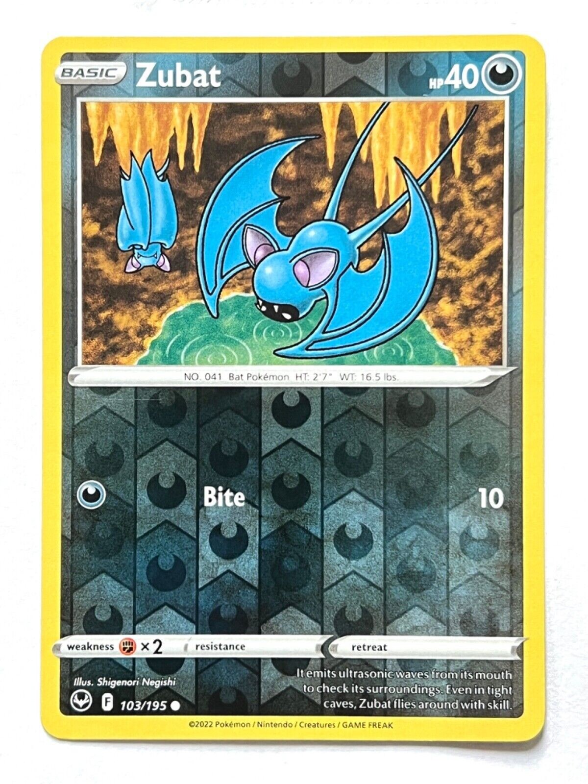 Zubat - 103/195   - Reverse Holo - Silver Tempest - Pokemon - NM/M