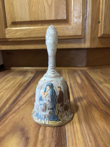 Fenton handbemalte Weihnachtskrippe Glocke signiert