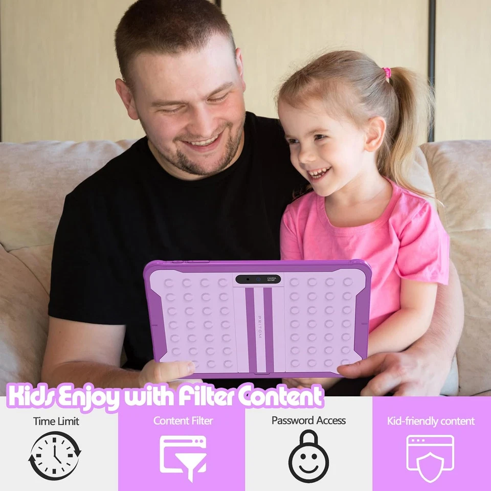 Tablet per Bambini Con Custodia, Da 10 Pollici, Android, Con Telefono 3G, Contro - Immagine 3 di 4