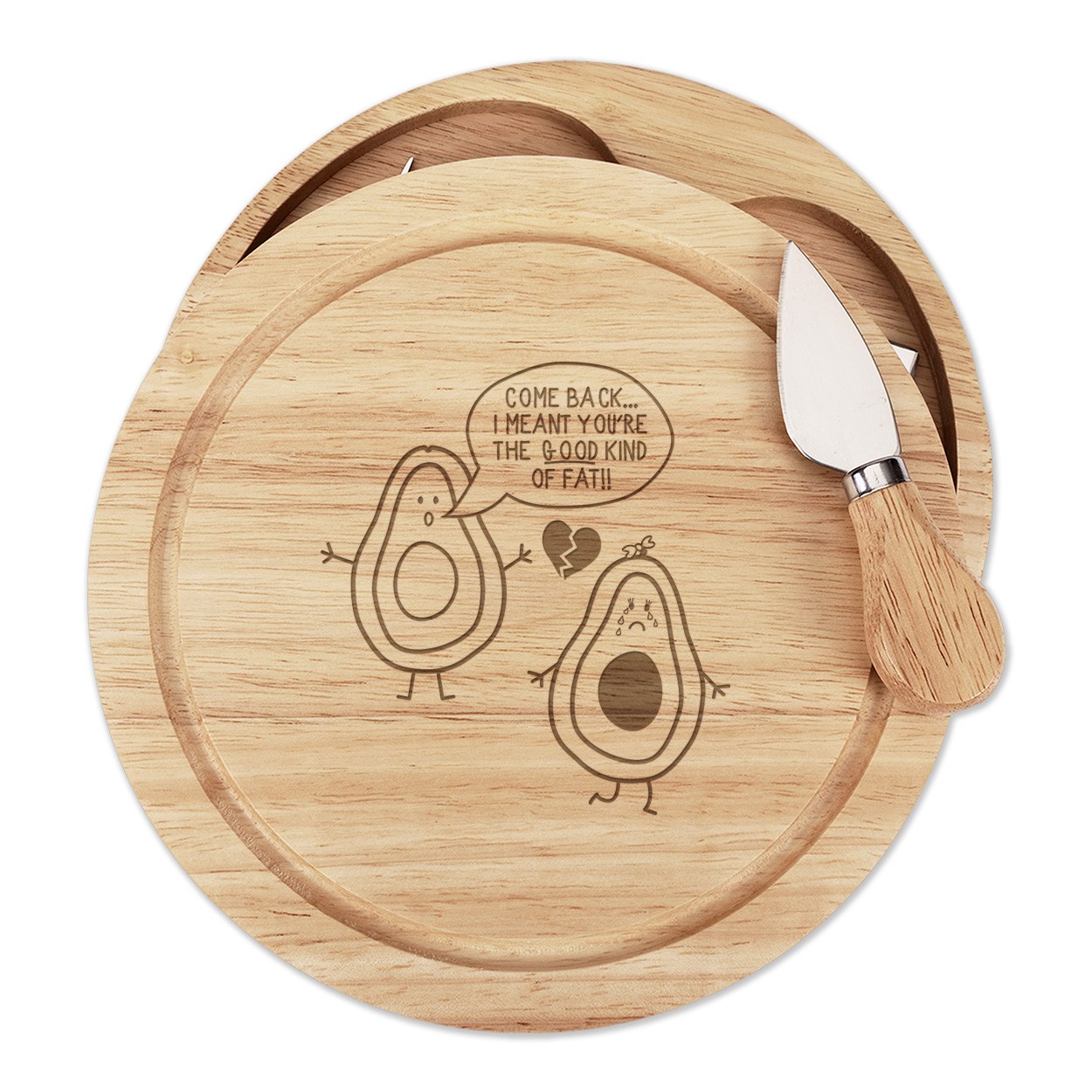 Avocado The Good Kind Of Fat Cheese Board Knife Set Funny