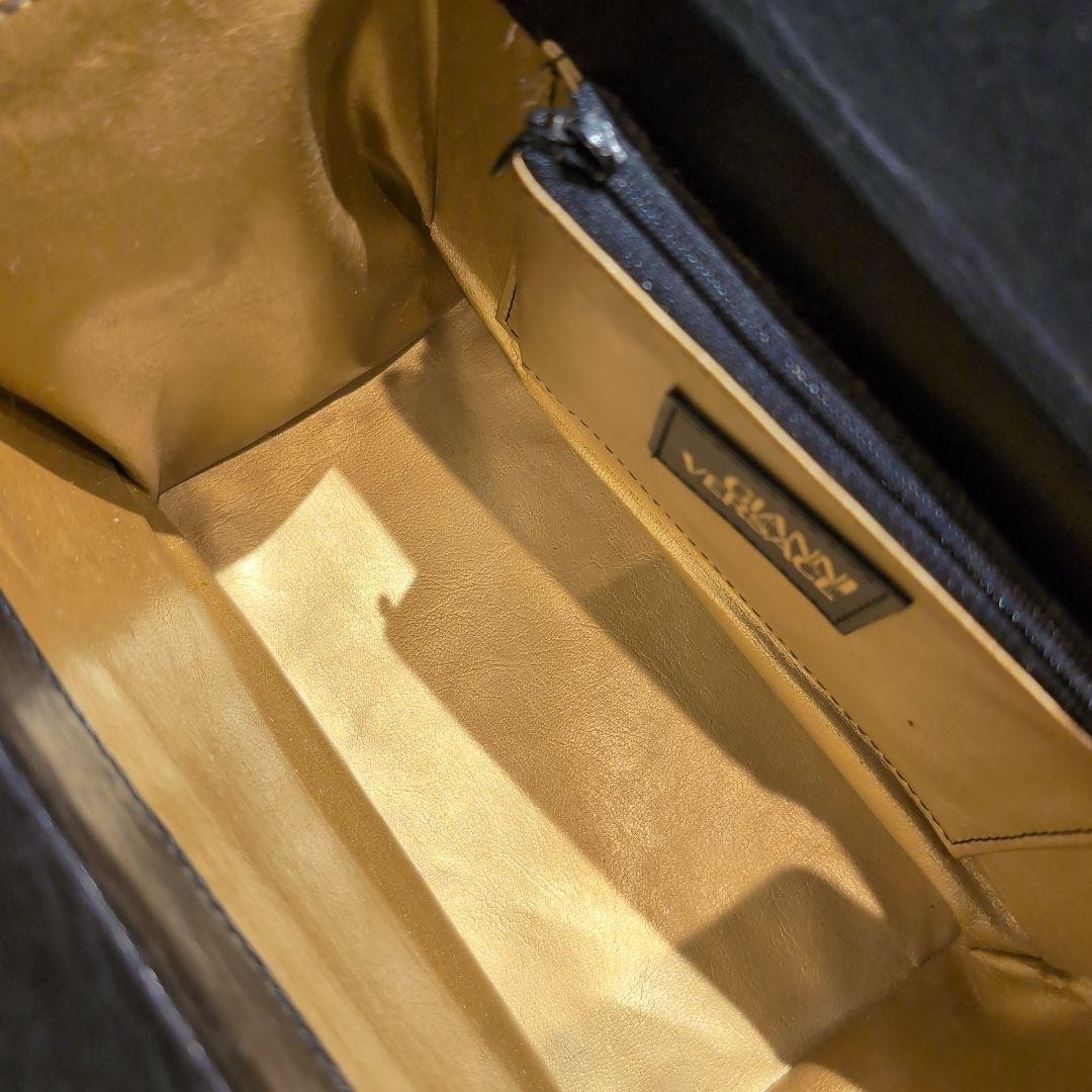 Versace Leopard Print Gold Sun Pattern Handbag Vi… - image 15