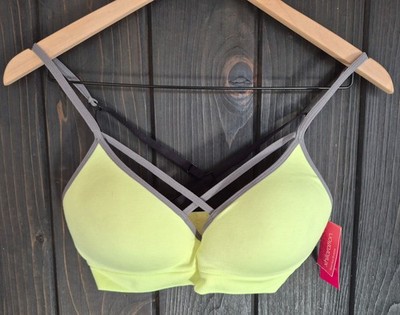 Xhilaration Seamless Strappy Bralette push up padded Bra XS X Small Eager Lemon