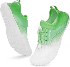 Barefoot Water Shoes Women/Men, Quick-Dry Aqua Footwear Dark Green - W9.5/M7.5