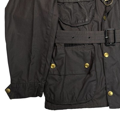 Barbour A132 Beacon Wax Jacket C38 Small Vintage 90s Belted Black