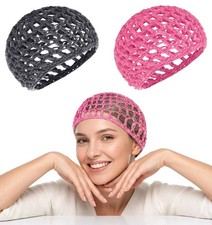 2 Pcs Crochet Hair Net, Hair Nets for Sleeping Reusable  Elastic