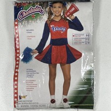 Cheerleader Outfit Costume Girls Child S Size 4-6 Red Blue Cheer School Sports