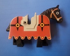 Lego Pferd Schwarz mit Decke