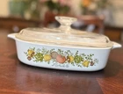 Vintage CorningWare Spice of Life  L'Echalote Square 8x8in with Pyrex Lid