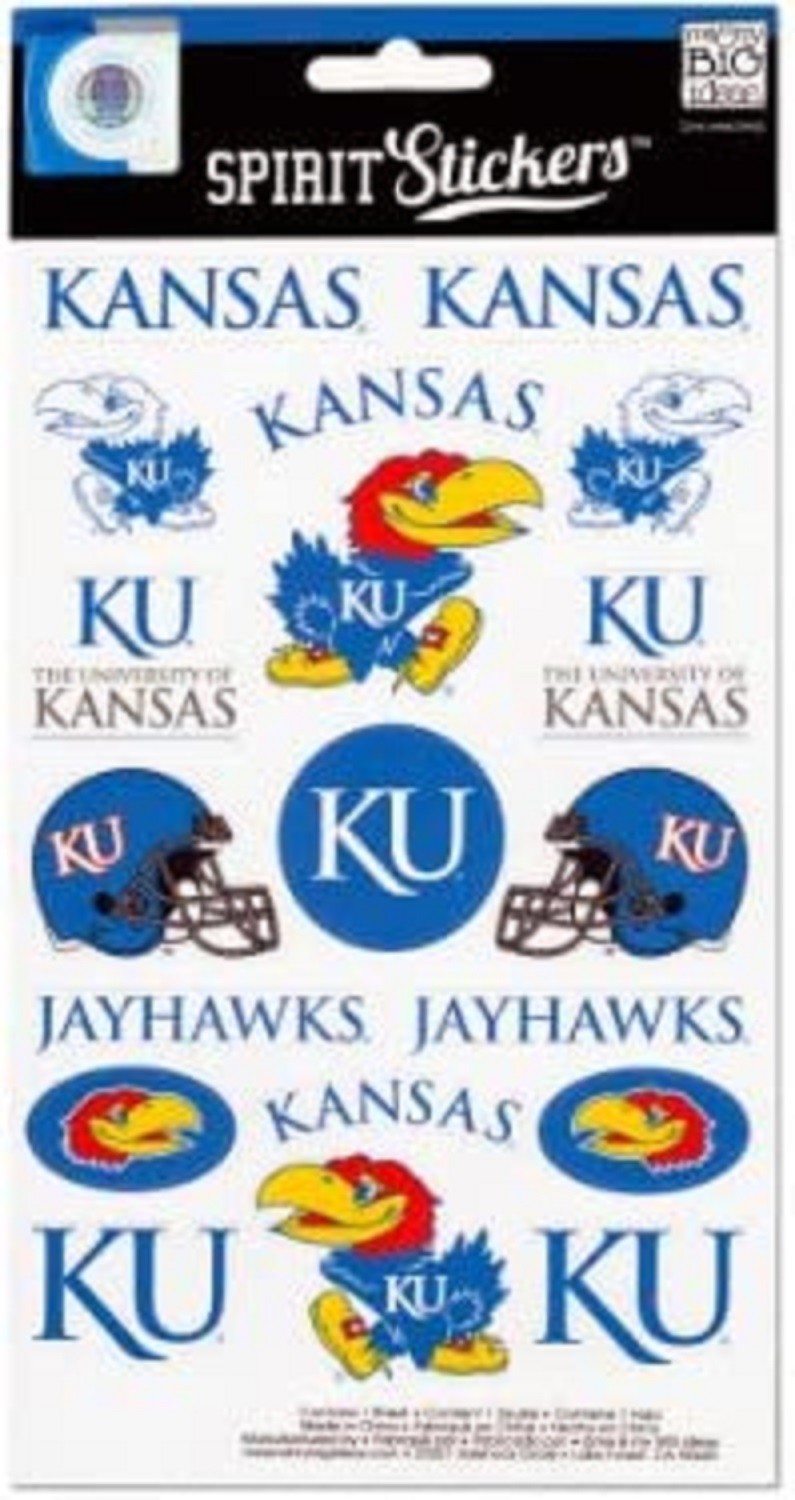 Kansas Stickers Kansas Jayhawks KU NCAA University College Gift Logo Decals Spirit ...