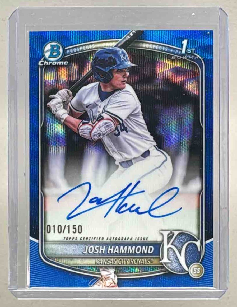 Josh Hammond 2025 Bowman Chrome Draft Blue Wave Refractor Auto 1st RC /150