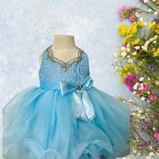 Girls Pageant Birthday Princess Flower Girl Dress.
