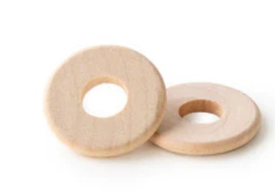 #ad Washers 24 Hard Wood 1 Inch Circle Donut Washer Woodlets with 15 32quot; Hole $12.97