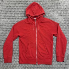 Vtg Nike Men Full Zip Jacket Size Small Hoodie Red Y2K Heavyweight