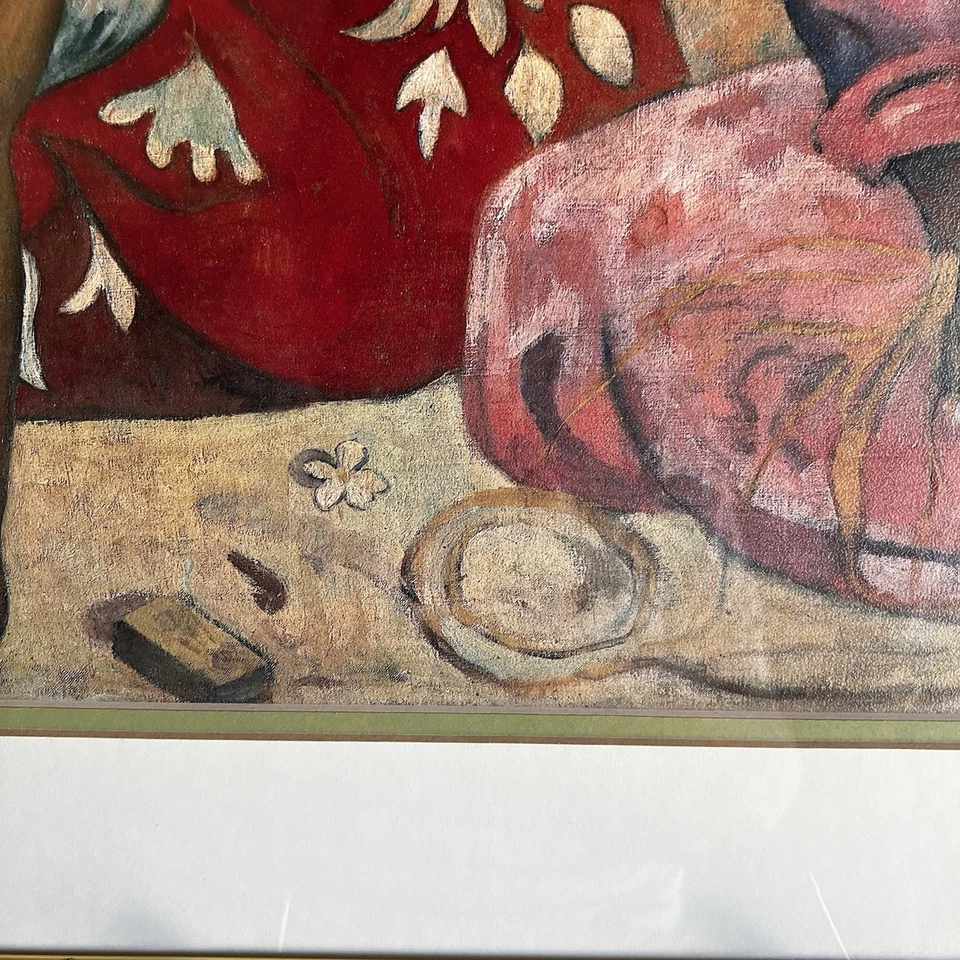 Paul Gauguin Tahitian Women on the Beach Print Matted Vtg Nielson Frame 18x14 - Image 2 of 4