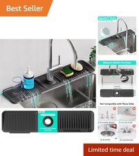 Multi-Functional Silicone Faucet Mat - 24'' Splash Guard for Both Kitchen Bath