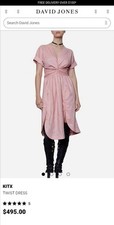 KITX Pink Twist Dress 100% Linen Size 16 RRP$495 Brand New Without Tags