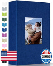 Artfeel 4x6 Photo Album 300 Pockets, Linen Cover, Front Window, White Vertical