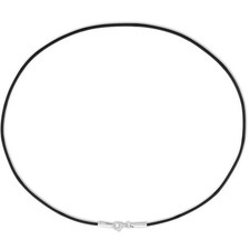 Silber 925 unisex Kautschuk Kette 2,5mm  Halsreif 45 cm Karabinerverschlüß