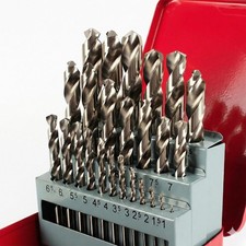 Metric Twist Drill Bits Set Of 25pcs In Metal Case 1mm To 13mm By 0.5mm Incremen