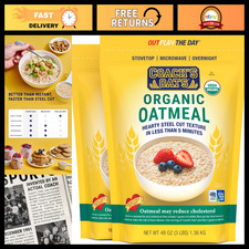 Organic Whole Grain Oatmeal 48 oz - Pack of 2 Quick-Cooking, Heart-Healthy, St