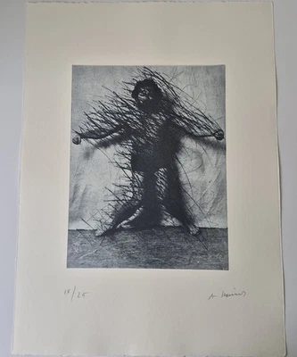 Arnulf Rainer Selbst in Waage Radierung handsigniert Auflage 25 Stück nummeriert - Bild 1 von 2