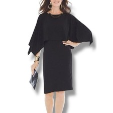 Chico's Size 3 (XL) Black Jersey Convertible Drape Cape Dress