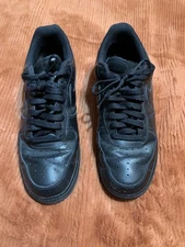 Men Size 12 - Nike Air Force 1 '07 Low Triple Black (creased good beaters ) PICS