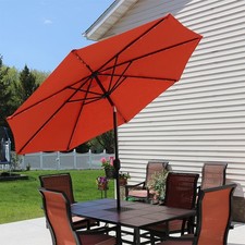 9 ft Solar Aluminum Patio Umbrella with Tilt and Crank - Orange by Sunnydaze