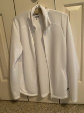 adidas Golf Women's White Full Zip Lightweight Track Jacket Polyester Size L