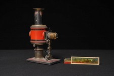 Late 19th Century Plank Tinplate Magic Lantern Projector with Glass Slides