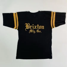 Brixton Mfg Co. Old English Logo Tshirt Black Short Sleeve Men’s Size Small