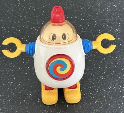 RARE ROBOT Vintage 1970s KAWADA Roboy JAPAN Colorful Hypnotic Wheel Poseable Toy