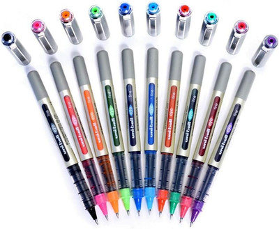 EYE UB-157 Rollerball Pen 0.7Mm Ball [Pack of 10] One of Each Colour