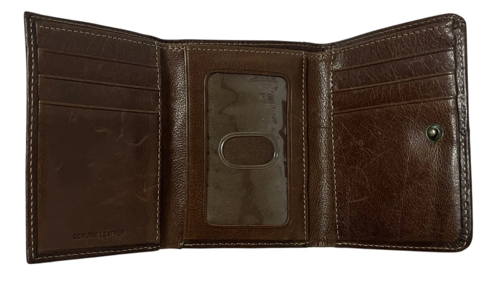 Mens Brown Genuine Leather Fox Racing Logo Bi-Fold Wallet - Image 4 of 4