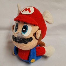 Vintage 1997 Nintendo 64 Mario Wing Cap Beanbag Plush Toy BD&A Damaged