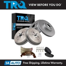 TRQ Front & Rear Brake Pad & Rotor,Shoe & Drum Kit Fits 2009-2019 Toyota Corolla