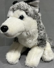 Rare Vintage Toysrus Gray Husky Dog Puppy Winter Wolf Plush Plushie Animal Doll
