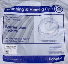 22mm Polypipe PolyFit FIT2522B 22mm X 25m Coil Barrier Pipe - White