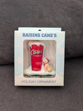 Raising Canes Holiday Ornament Red Cup with Dog