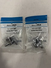 Apollo 1/2” Brass PEX-B Barb x 3/4” Garden Hose Thread Angle Stop Valve (2-Pack)